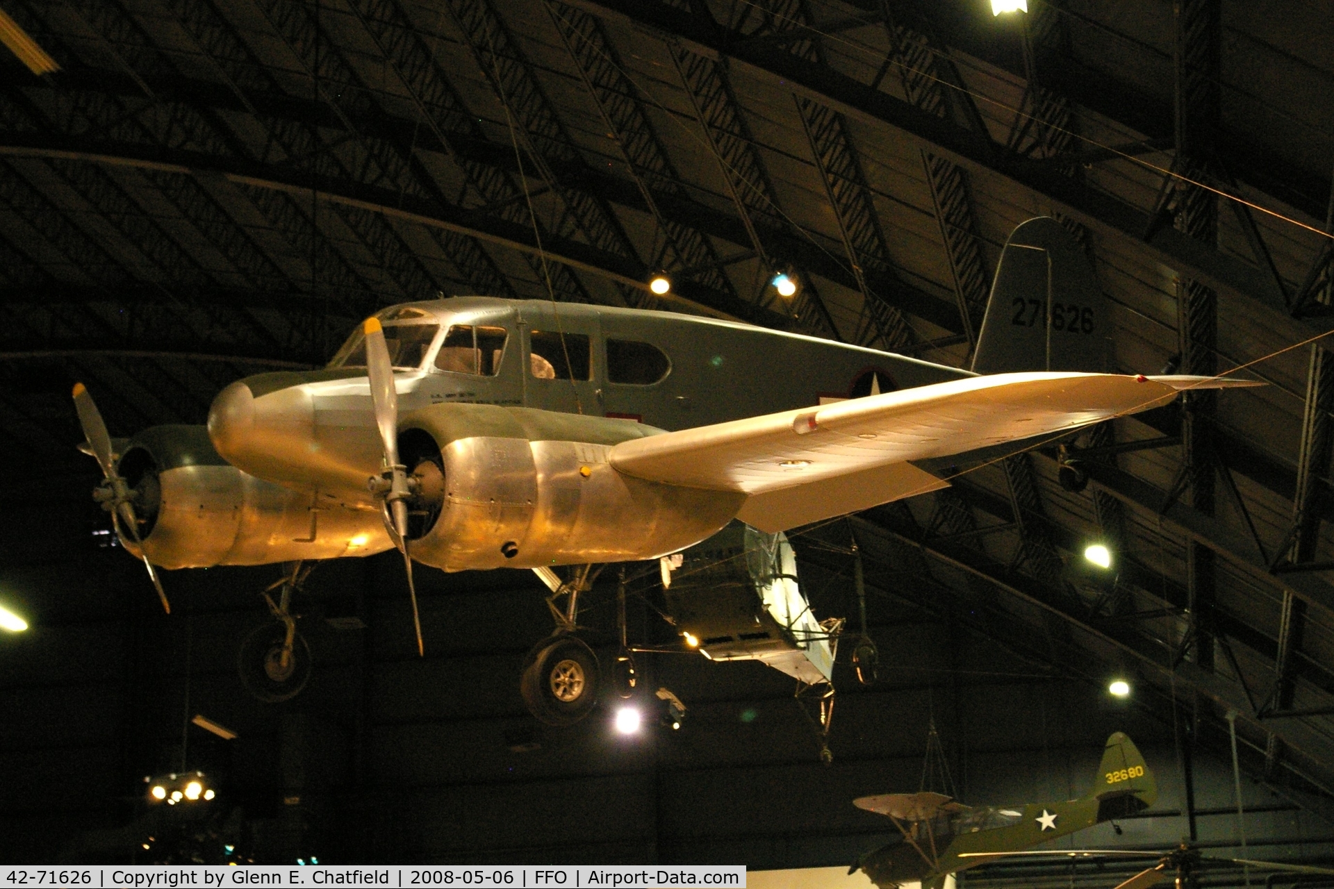 42-71626, 1942 Cessna UC-78B Bobcat Bobcat C/N 4322, Hanging from the ceiling in the National Museum of the U.S. Air Force