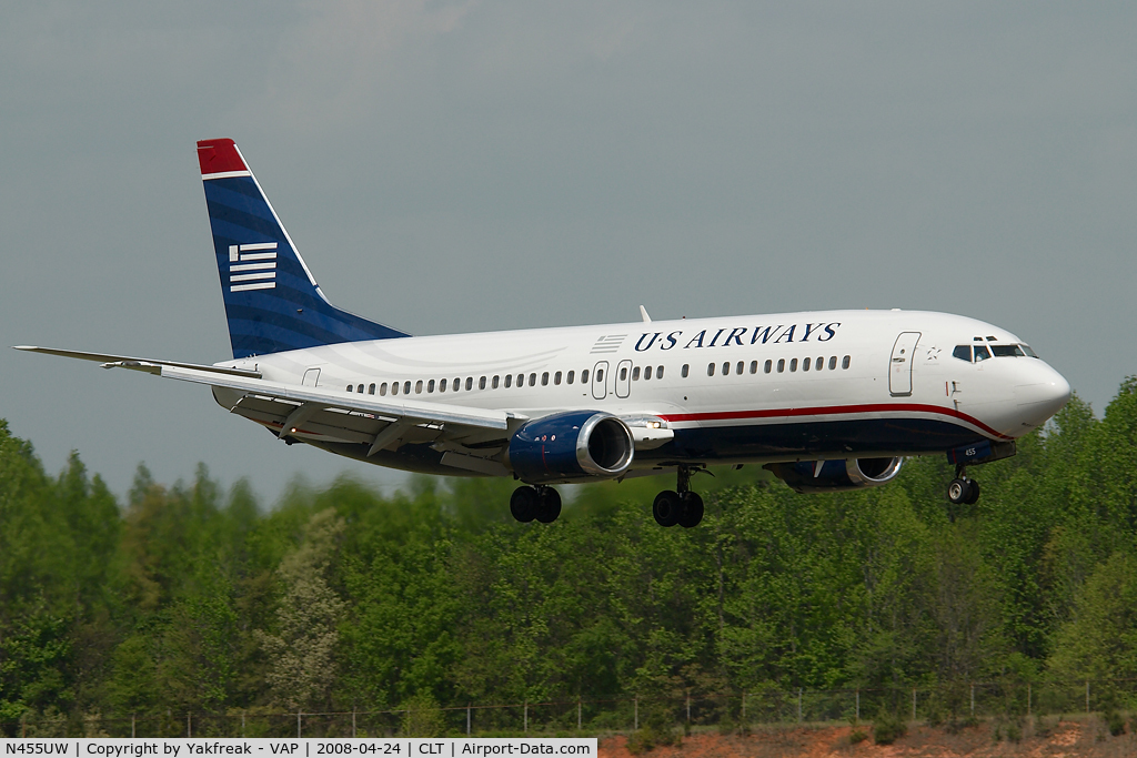 N455UW, 1991 Boeing 737-4B7 C/N 24997, US AIrways Boeing 737-400
