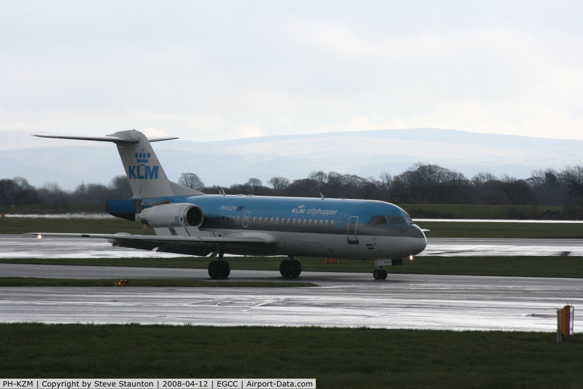 PH-KZM, 1995 Fokker 70 (F-28-0070) C/N 11561, Taken at Manchester Airport on a typical showery April day