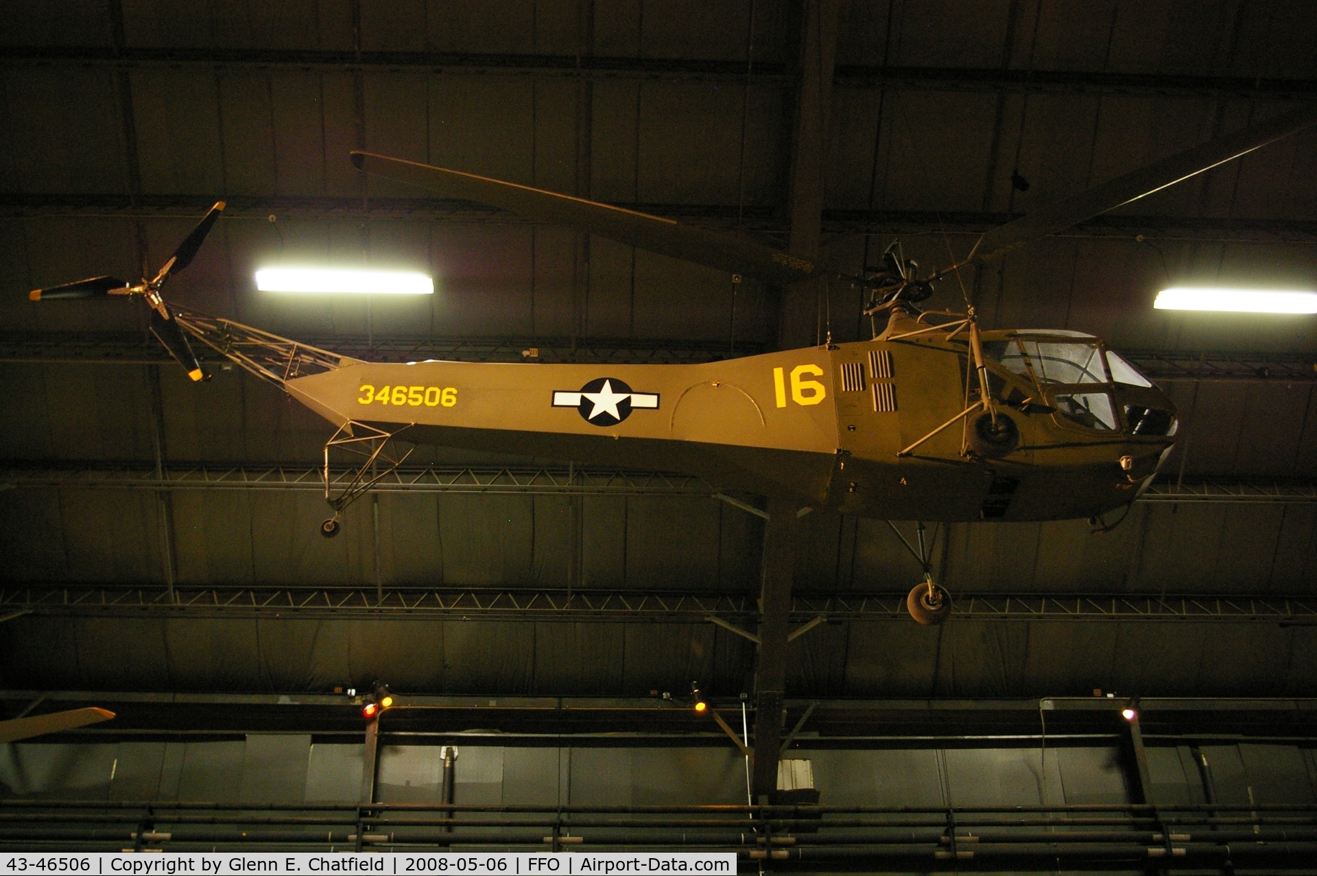 43-46506, 1943 Sikorsky R-4B Hoverfly C/N 50, Hanging from the ceiling in the National Museum of the U.S. Air Force