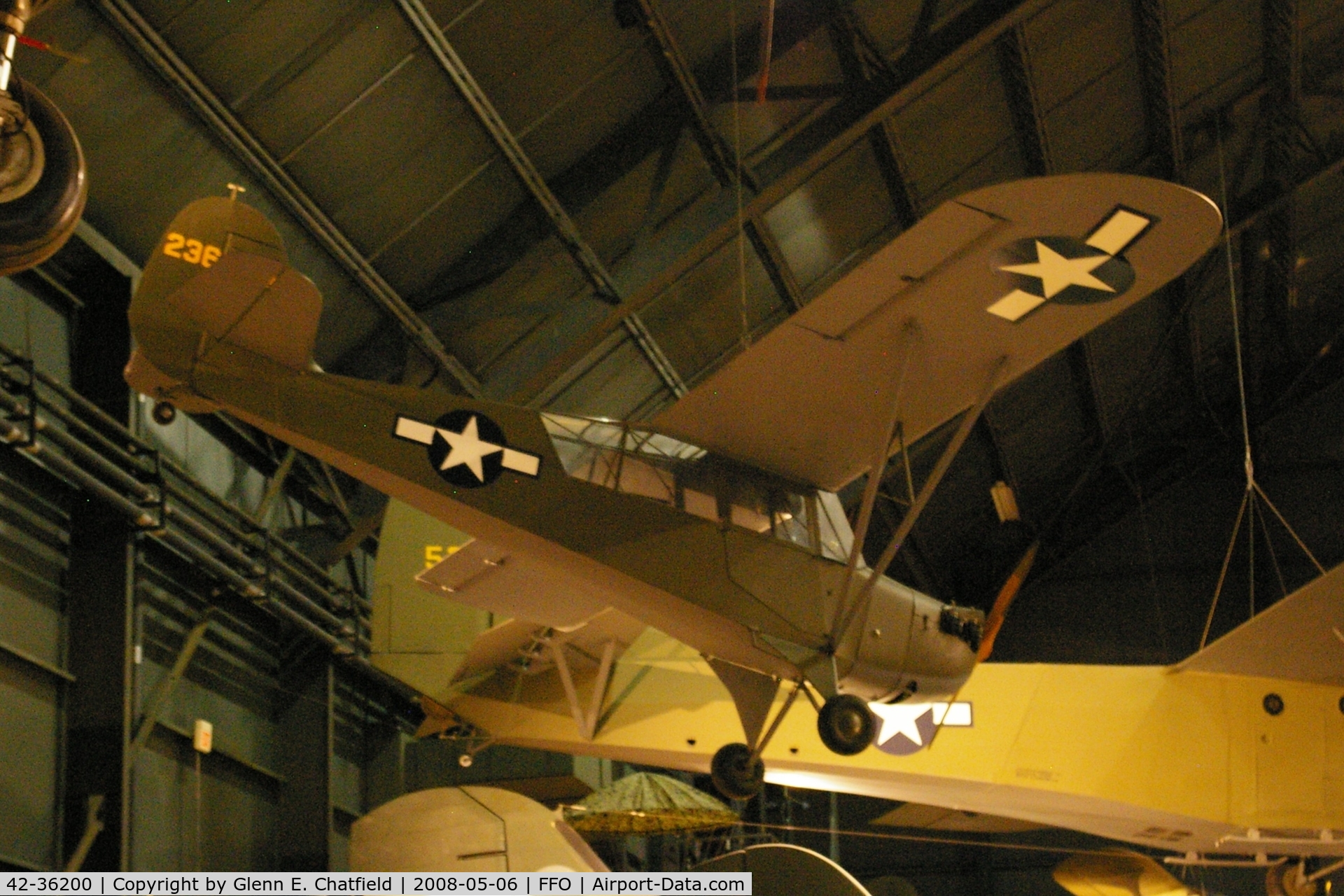 42-36200, 1942 Aeronca L-3B Grasshopper C/N Not found 42-36200, Hanging from the ceiling in the National Museum of the U.S. Air Force