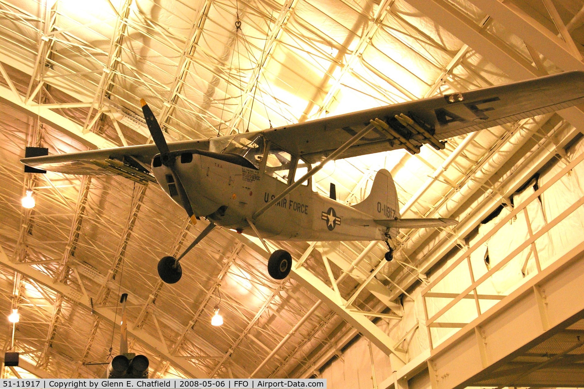 51-11917, 1951 Cessna O-1A Bird Dog C/N 22231, Hanging from the ceiling in the National Museum of the U.S. Air Force