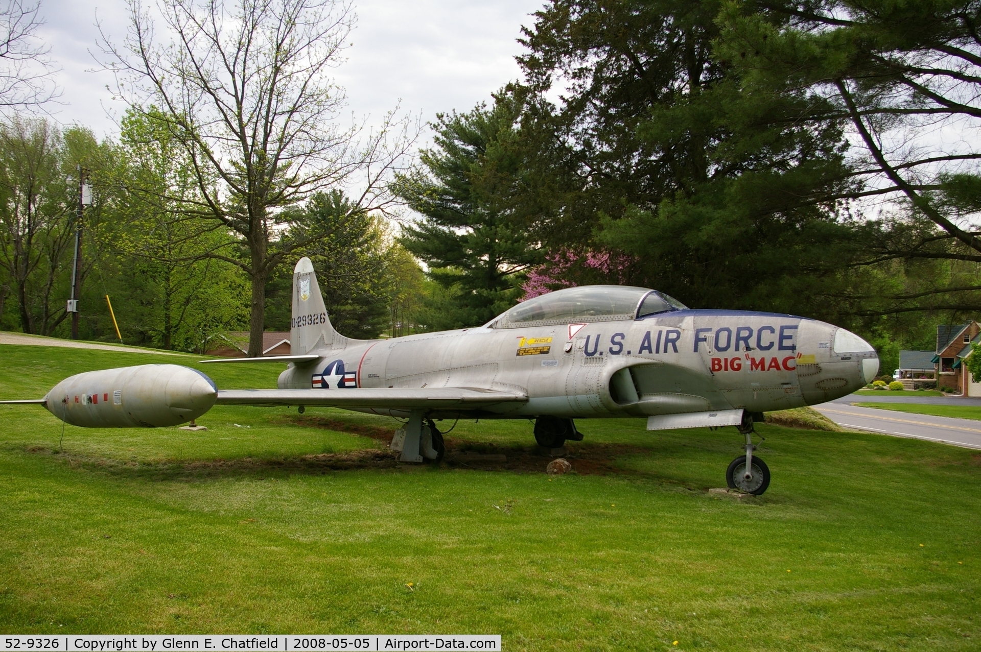 52-9326, 1952 Lockheed T-33A Shooting Star C/N 580-7411, Displayed in front of Covington, IN VFW Post 2395