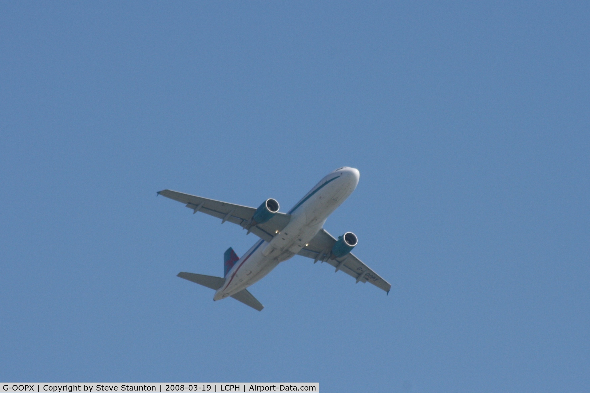 G-OOPX, 2004 Airbus A320-214 C/N 2180, Taken on the approach to Paphos Airport, Cyprus (Climbing out this way today)