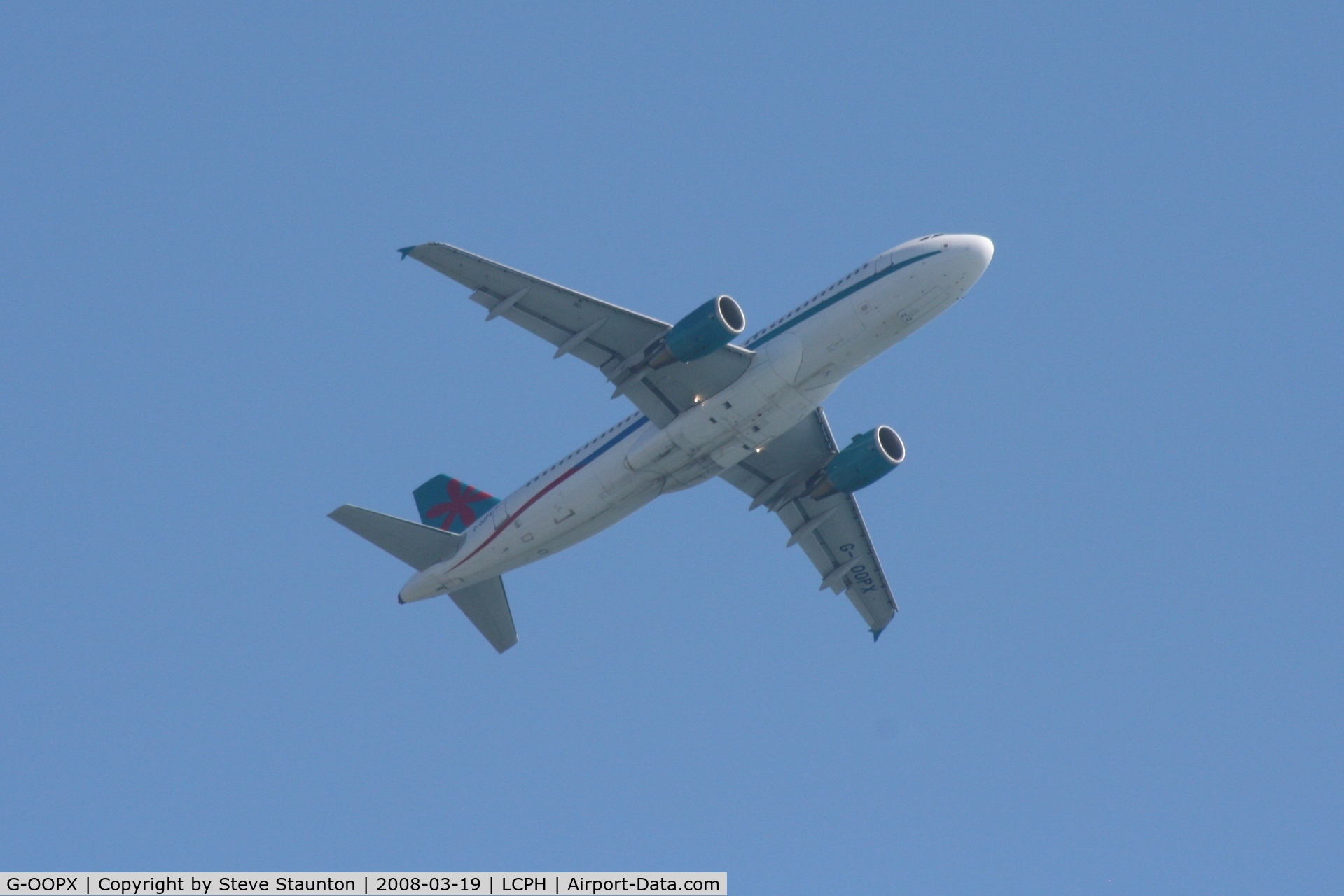 G-OOPX, 2004 Airbus A320-214 C/N 2180, Taken on the approach to Paphos Airport, Cyprus (Climbing out this way today)