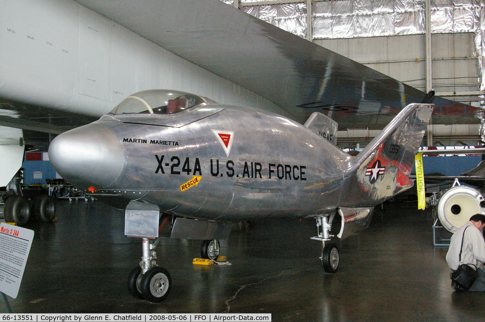 66-13551, Martin Marietta X-24A (SV-5J) C/N 2, SV-5J modified to look like an X-24A. Development aircraft for the X-24 program. Located now at the National Museum of the U.S. Air Force.  S/N is bogus