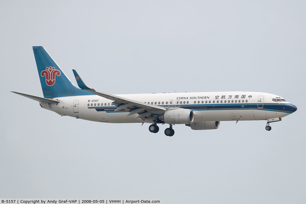 B-5157, Boeing 737-81Q C/N 30787, China Southern 737-800