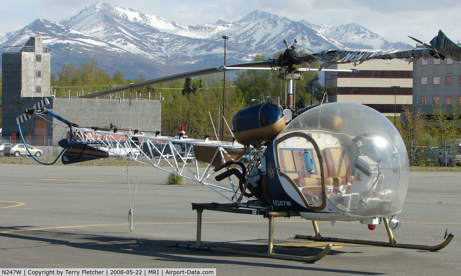 N247W, 1968 Bell 47G-3B-2 C/N 6683, Bell 47G-3B-2 at Merrill Field , Anchorage