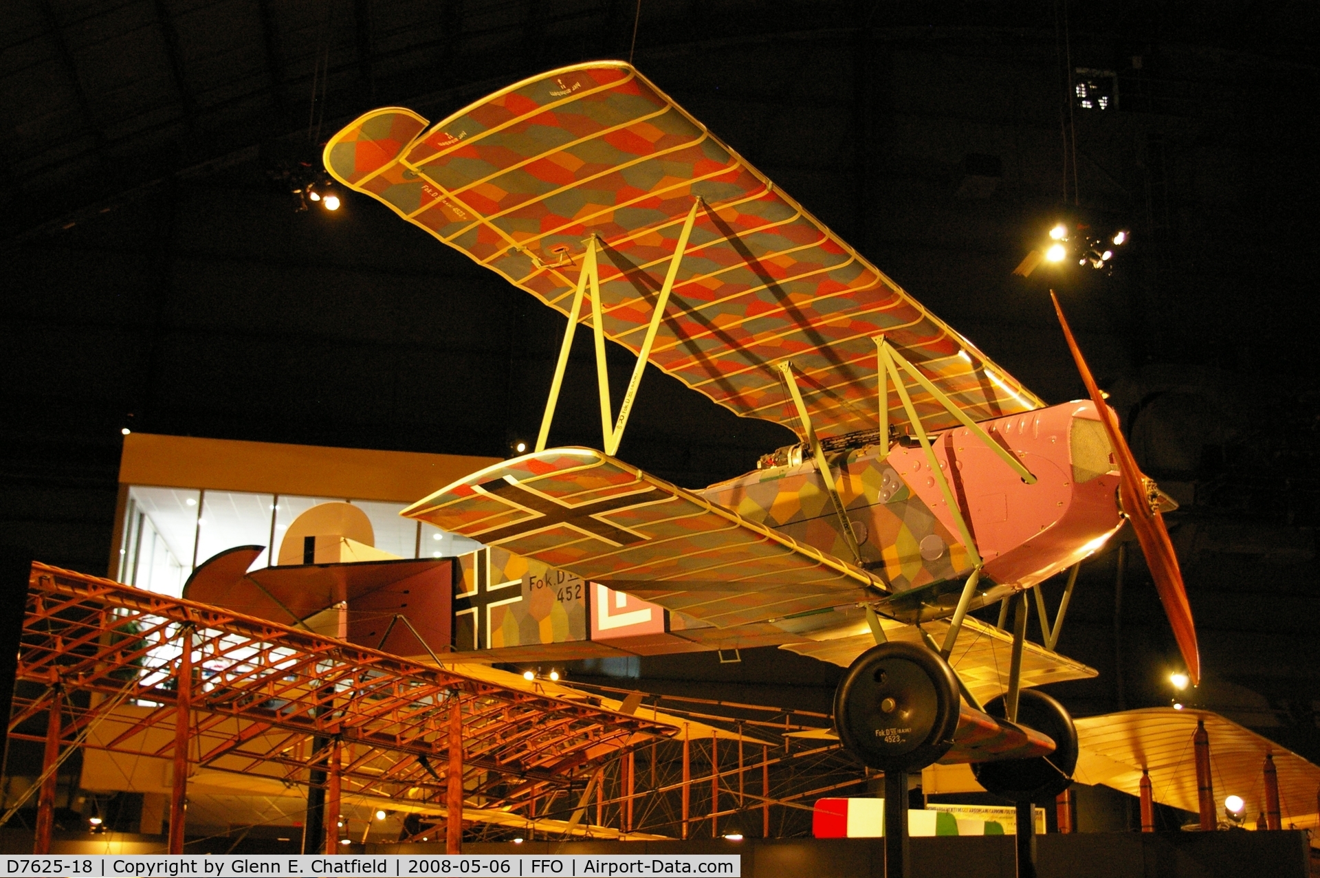 D7625-18, 1918 Fokker D-VII C/N Not found D1875-18, Displayed at the National Museum of the U.S. Air Force