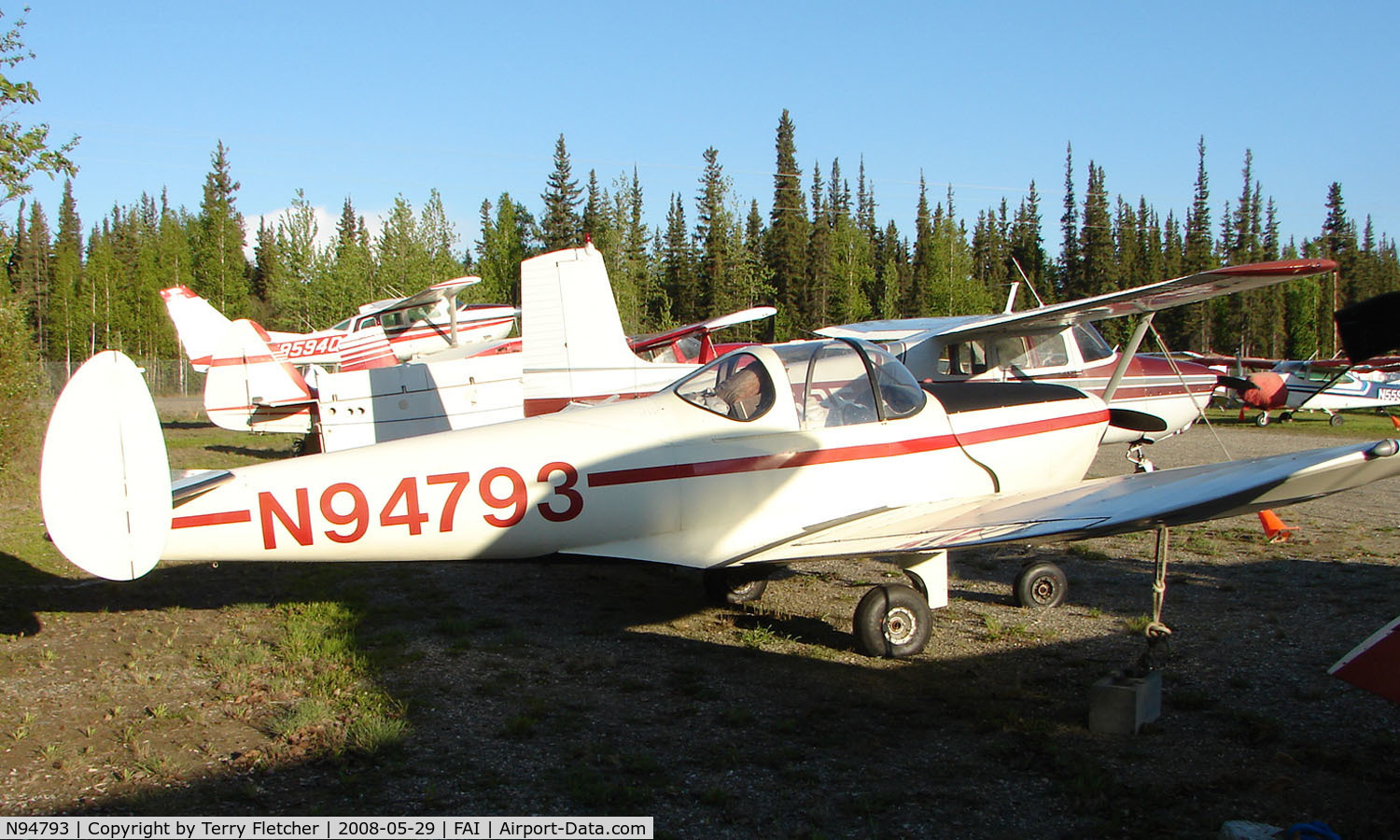 N94793, 1948 Erco 415E Ercoupe C/N 4905, A sixty year old aircraft at Fairbanks East Ramp