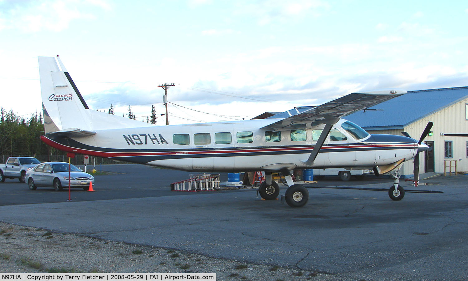 N97HA, 1997 Cessna 208B C/N 208B0610, Wright Air Services Cessna Caravan on Fairbanks East Ramp