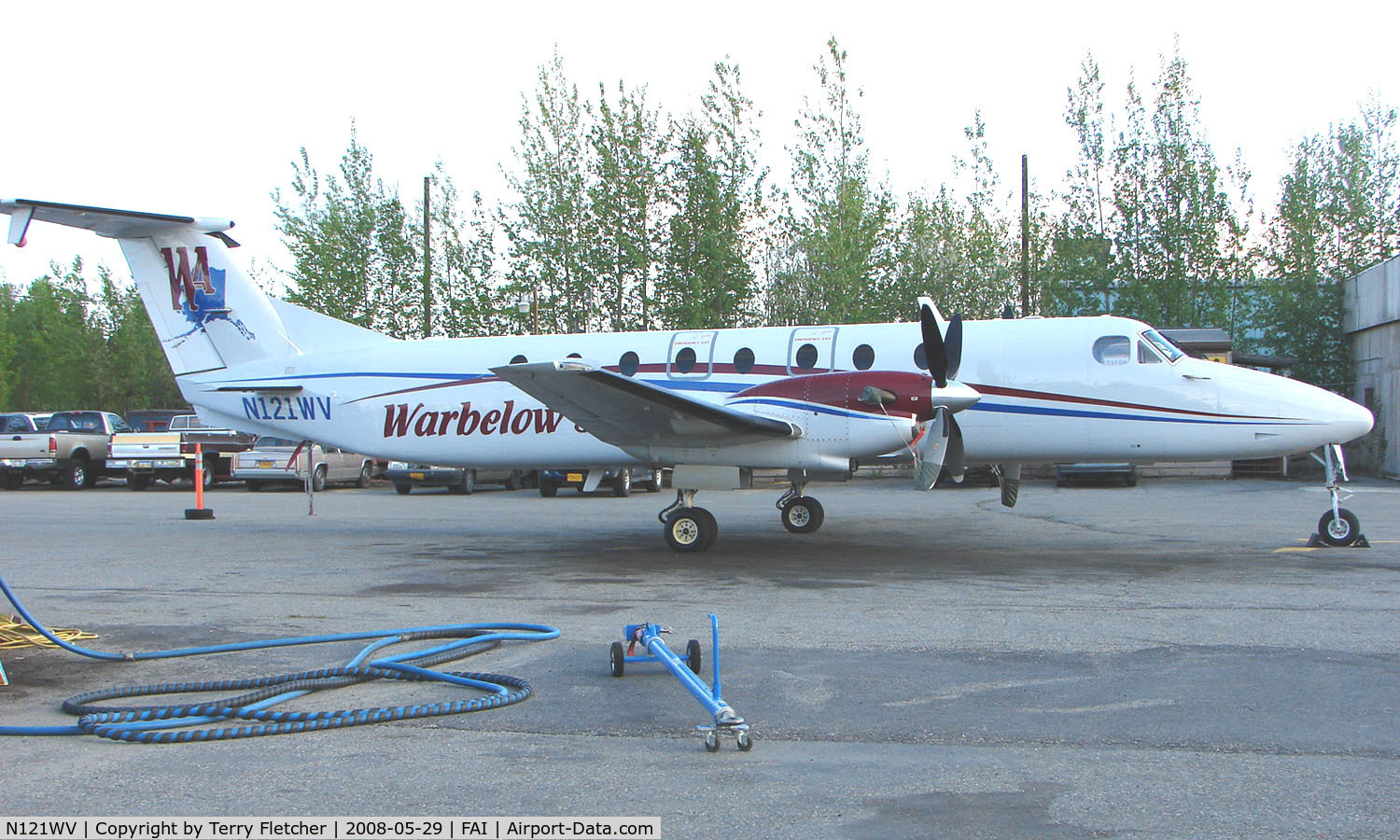 N121WV, 1989 Beech 1900C C/N UC-78, Warbelow Air's Beech 1900 at Fairbanks East Ramp