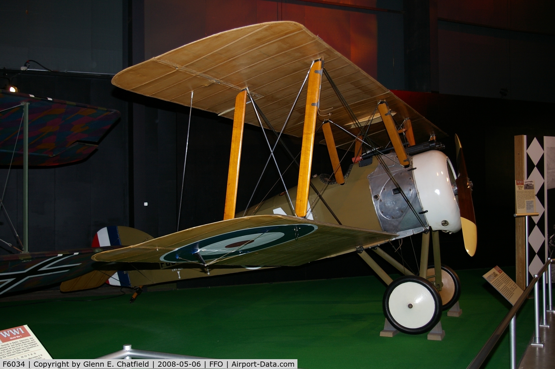 F6034, 1974 Sopwith F.1 Camel C/N Not found F6034, Camel F.1 Replica built by the National Museum of the U.S. Air Force