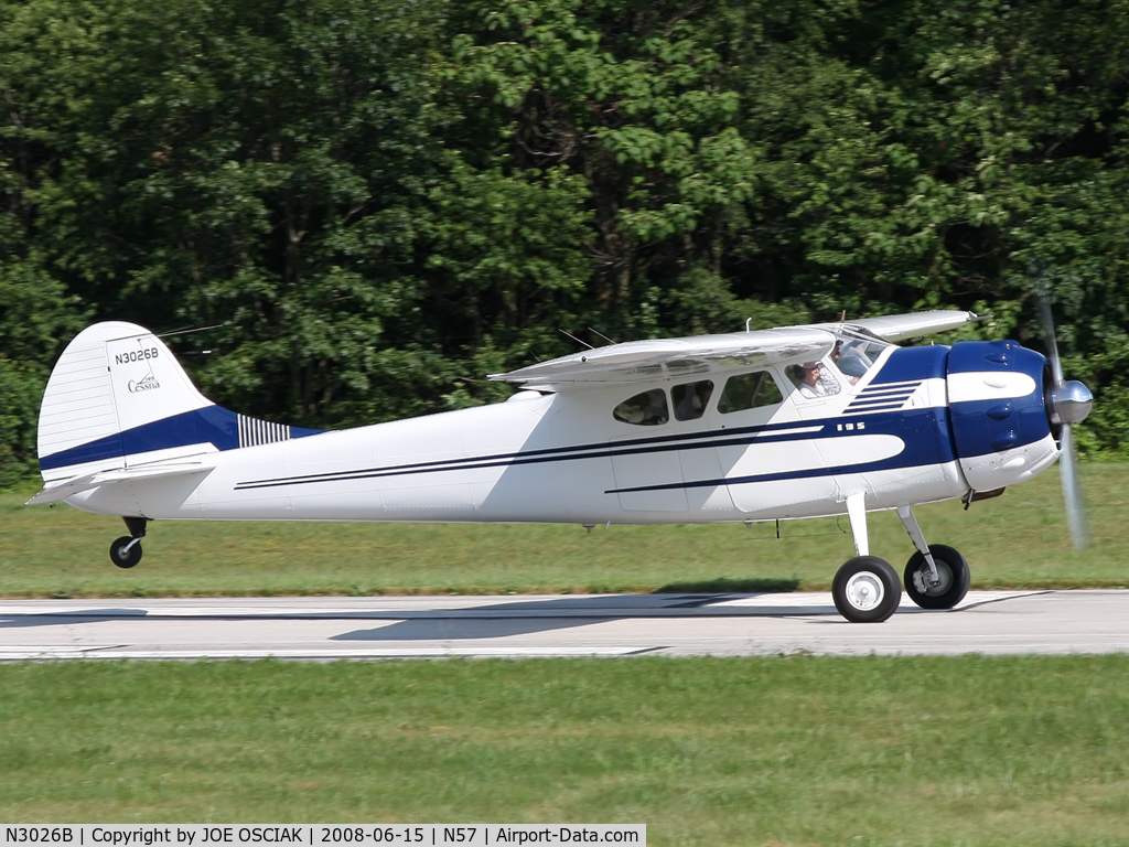 N3026B, 1952 Cessna 195A C/N 7909, Leaving N57