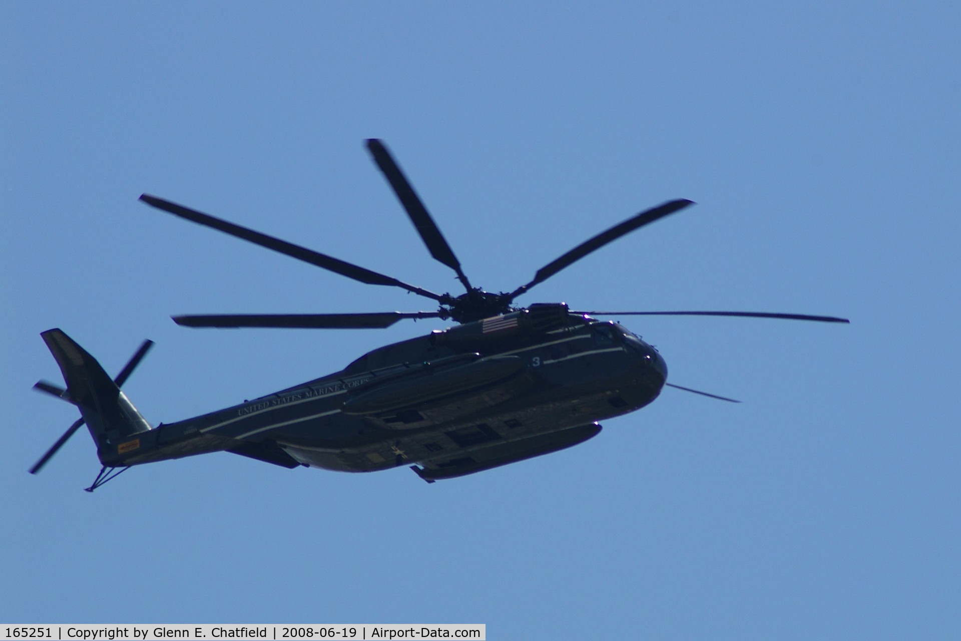 165251, Sikorsky CH-53E Super Stallion C/N 65-645, Flying over North Liberty, IA as part of Presidential fleet.