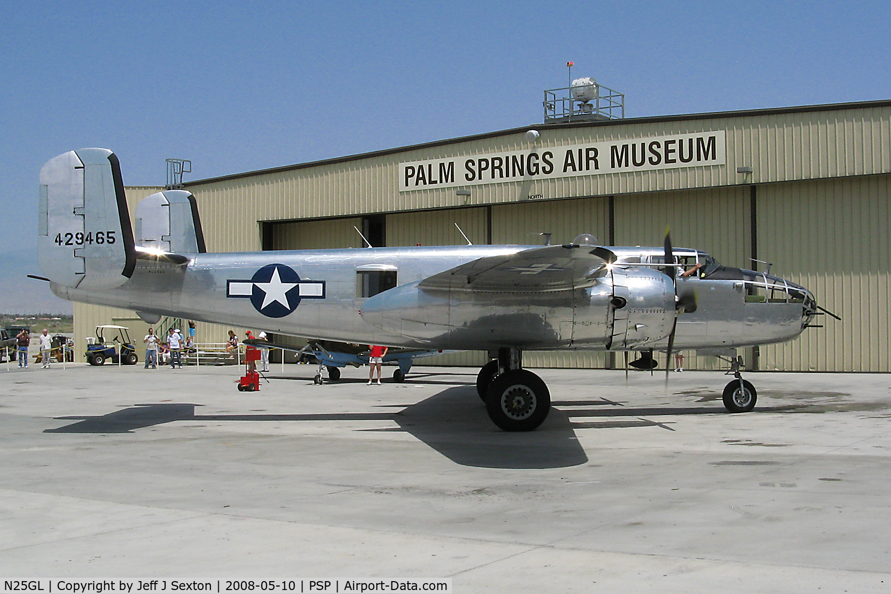 N25GL, 1944 North American TB-25N Mitchell C/N 44-29465 (108-32740), Arriving at Palm Springs Air Museum