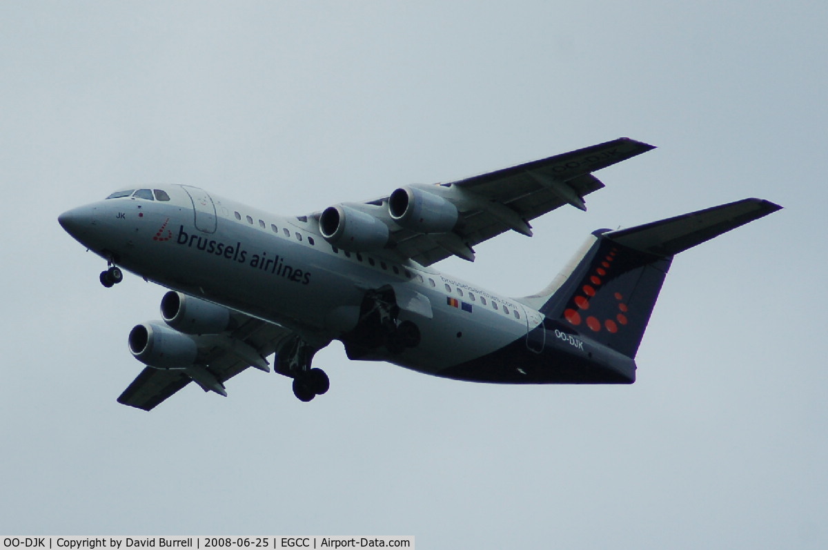 OO-DJK, 1995 British Aerospace Avro 146-RJ85 C/N E.2271, Brussels Airlines - On approach