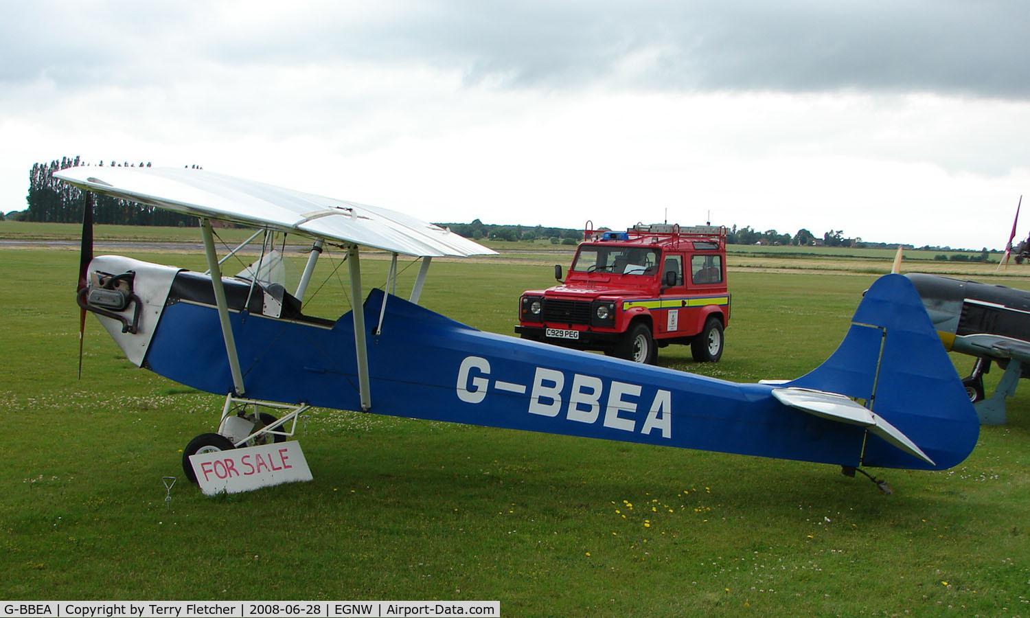 G-BBEA, 1975 Luton LA4A Minor C/N PFA 843, Luton Minor ' up For sale ' at Wickenby Wings and Wheels 2008