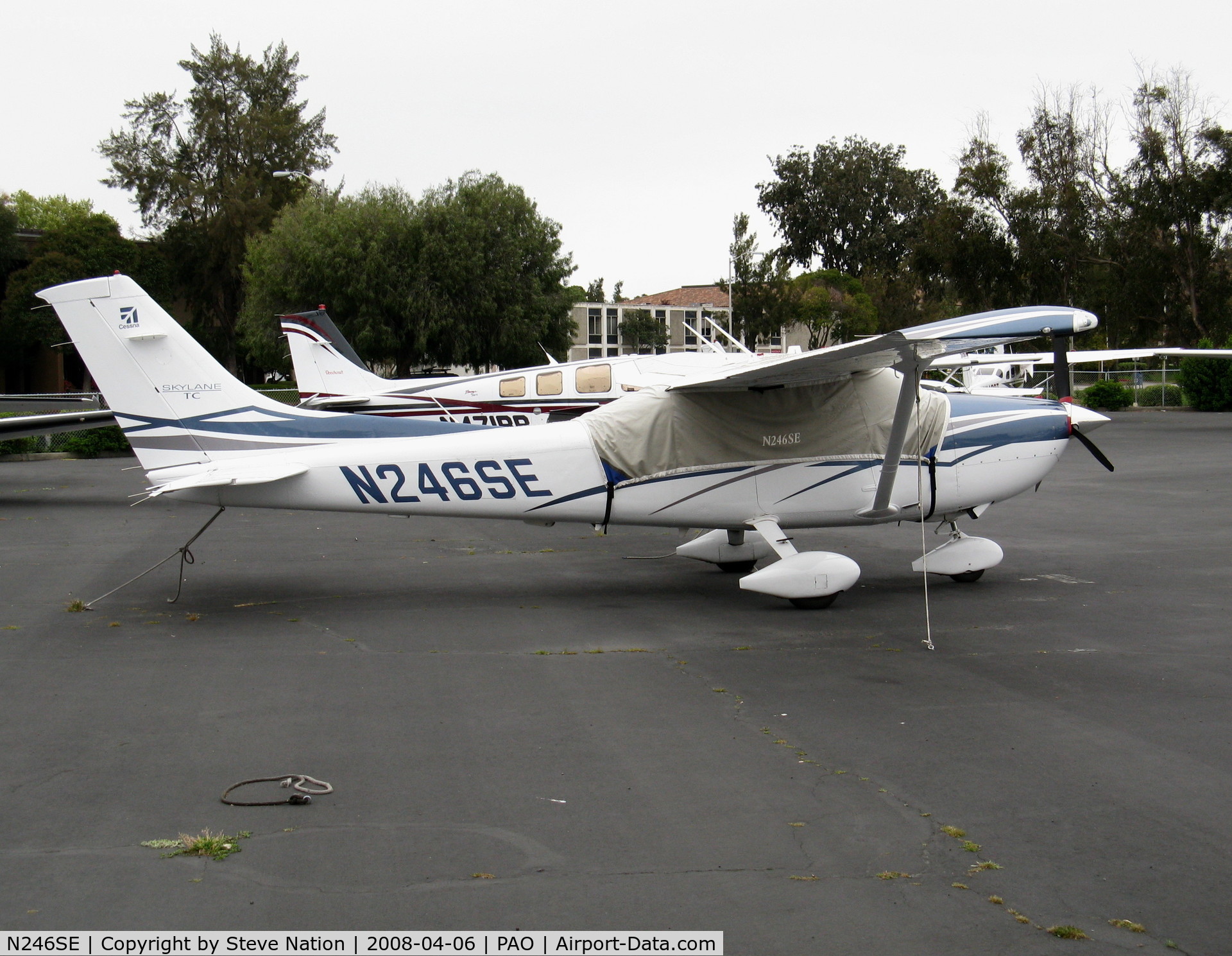 N246SE, 2007 Cessna T182T Turbo Skylane C/N T18208688, 2007 Cessna T182T with cover @ Palo Alto, CA