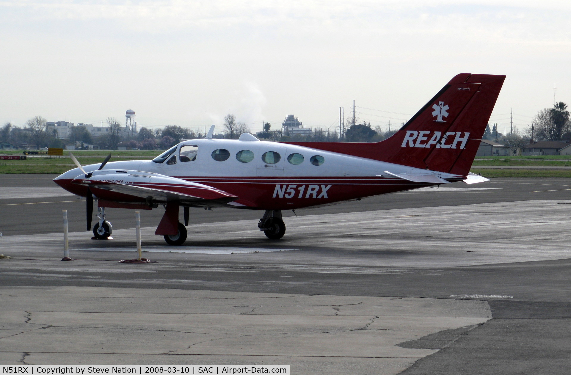 N51RX, Cessna 421C Golden Eagle C/N 421C0871, REACH Cessna 421C on the ramp @ Sacramento Executive Airport, CA
