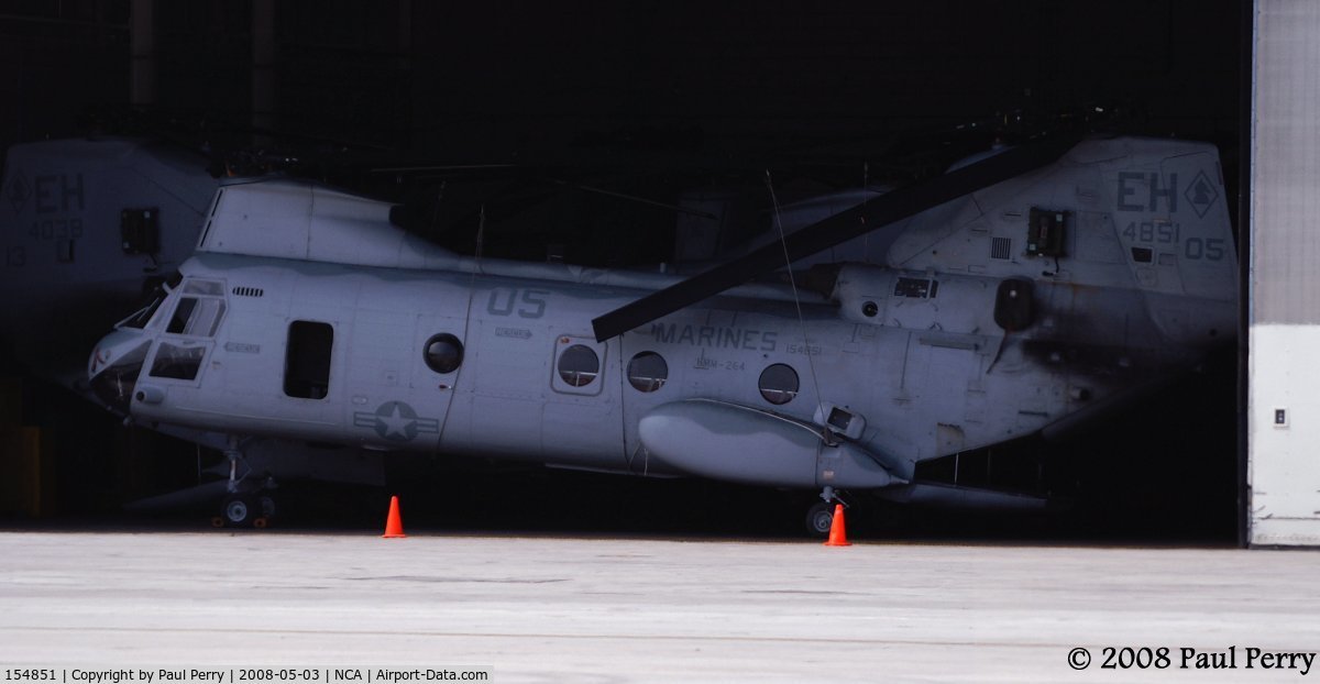 154851, Boeing Vertol CH-46F Sea Knight C/N 2458, One of the Black Knights' birds on down-time
