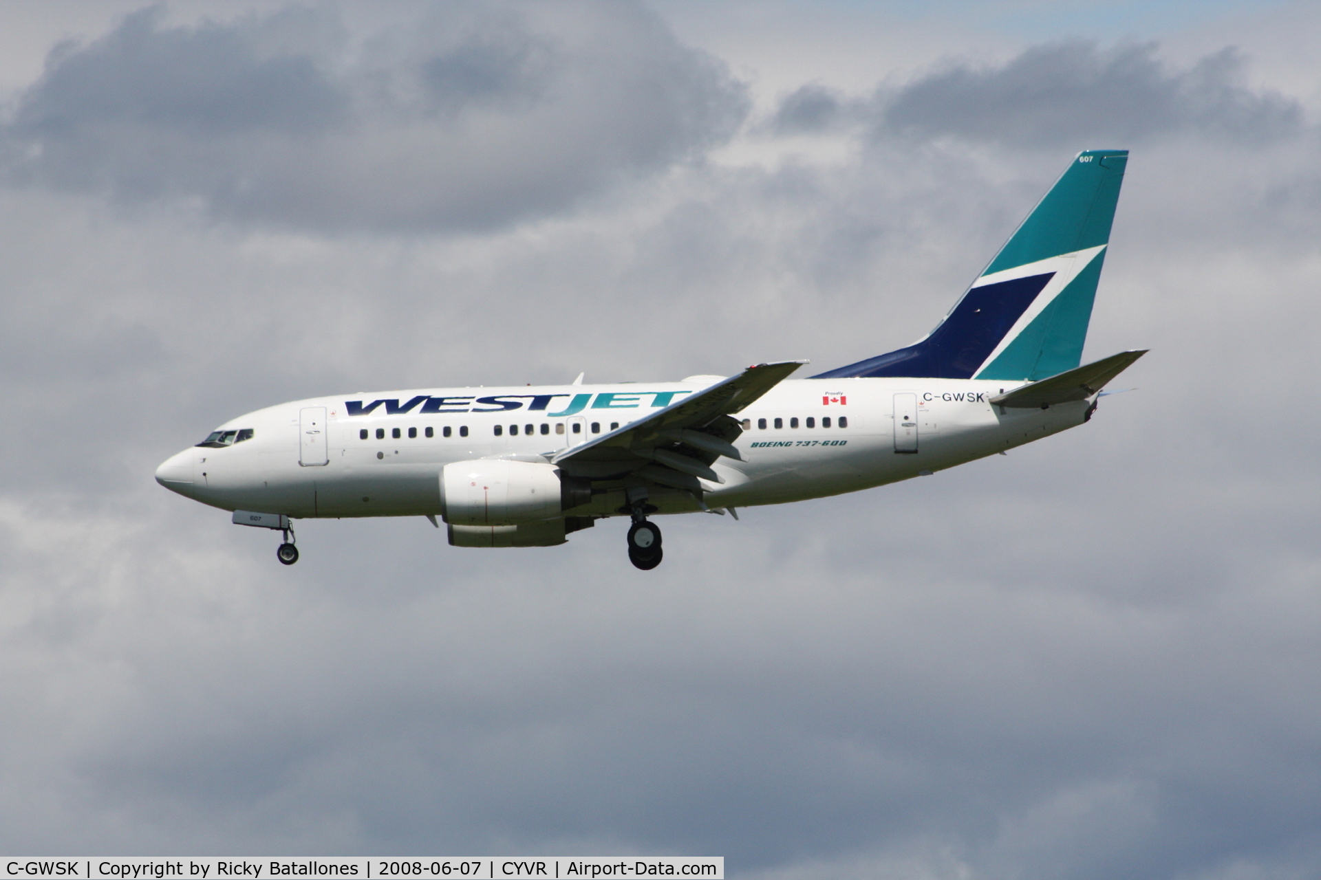 C-GWSK, 2006 Boeing 737-6CT C/N 34287, Westjet