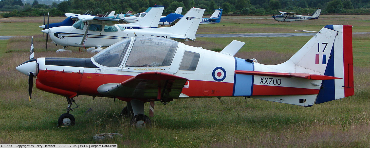 G-CBEK, 1975 Scottish Aviation Bulldog T.1 C/N BH120/349, This Bulldog retains its military markings as XX700