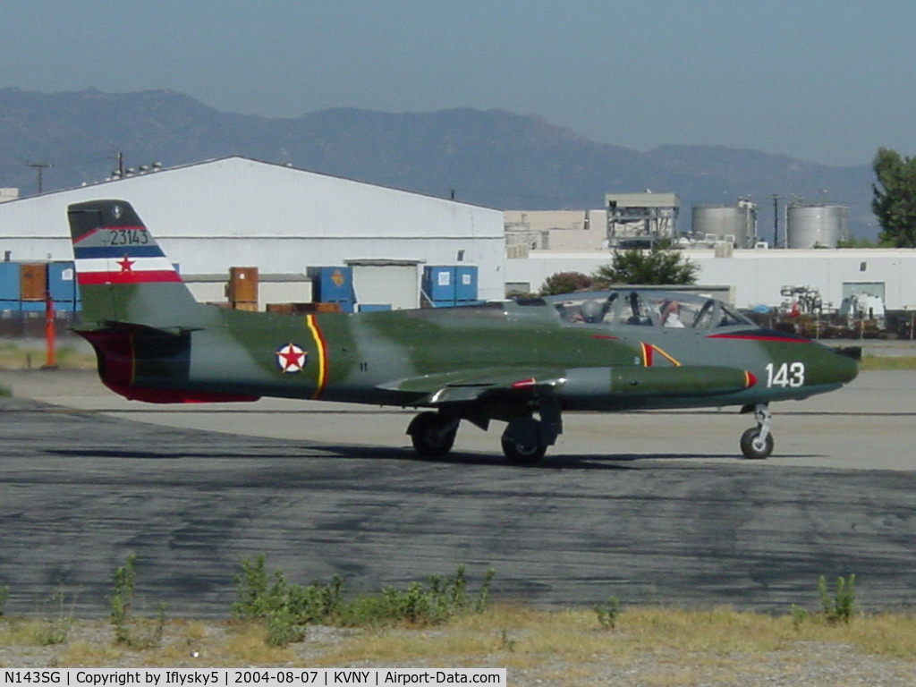 N143SG, 1967 Soko G-2 Galeb C/N FVS-G23-143, Unknown type jet running up for 16R @ KVNY