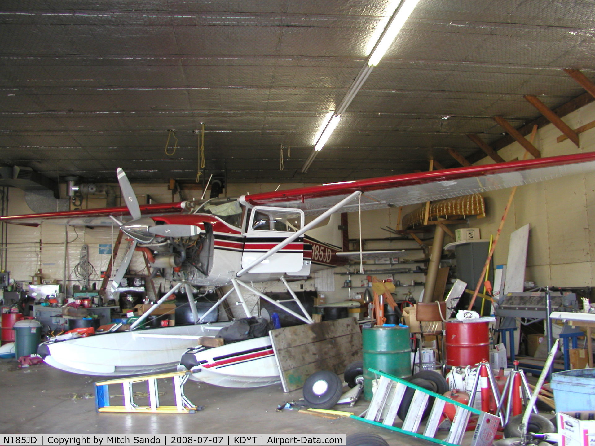 N185JD, 1982 Cessna A185F Skywagon 185 C/N 18504336, Parked inside the hangar.