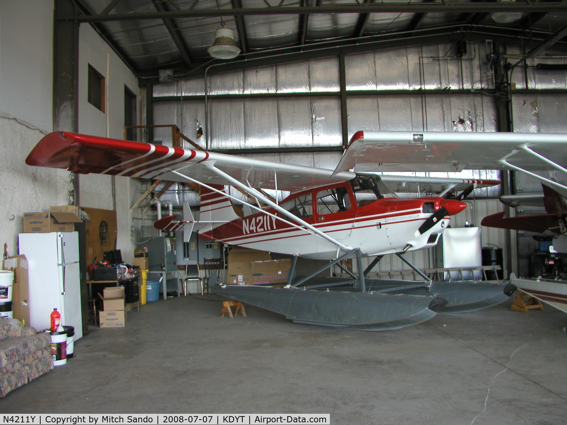 N4211Y, Bellanca 7GCBC C/N 967-77, Parked inside the hangar.