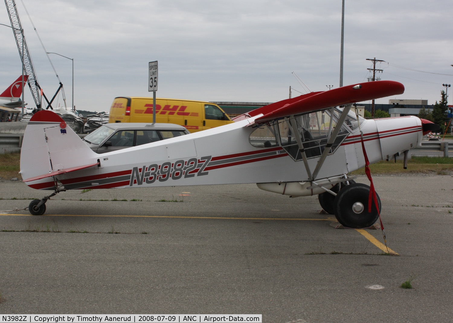 N3982Z, 1963 Piper PA-18S-150 Super Cub C/N 18-7925, General Aviation parking area at Anchorage
