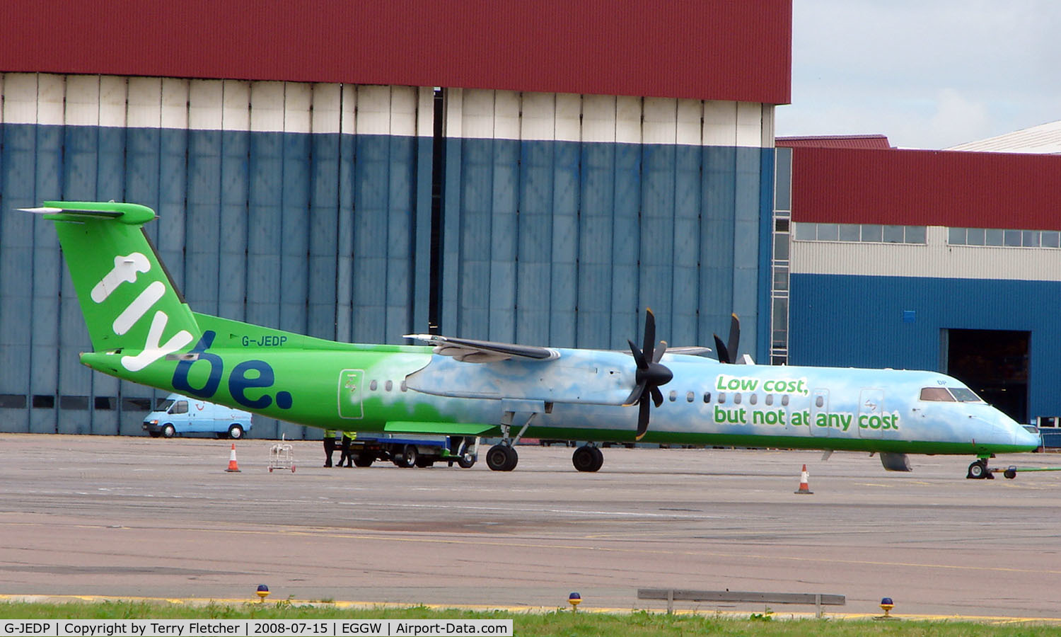 G-JEDP, 2003 De Havilland Canada DHC-8-402Q Dash 8 C/N 4085, Latest livery on this FLYBE machine at Luton