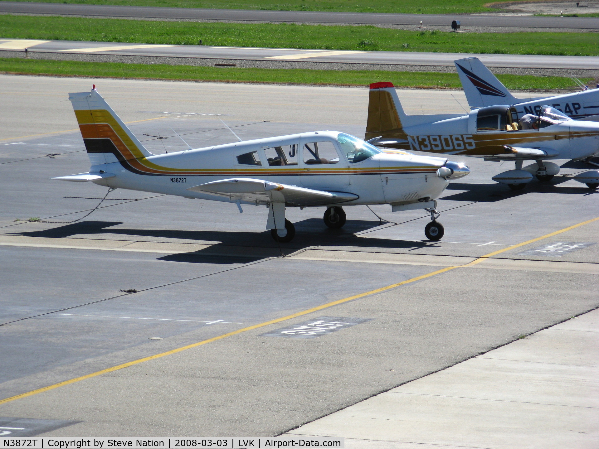 N3872T, 1967 Piper PA-28R-180 Cherokee Arrow C/N 28R-30196, Overhead shot of 1967 Piper PA-28R-180 @ Livermore, CA
