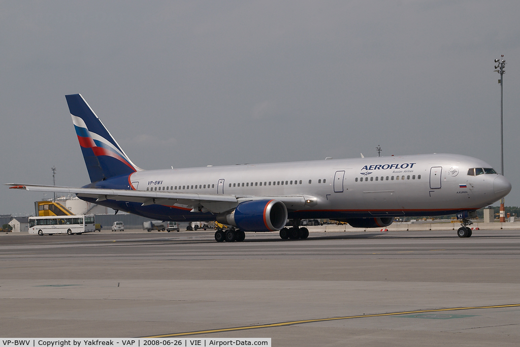 VP-BWV, 1991 Boeing 767-3T7/ER C/N 25117, Aeroflot Boeing 767-300