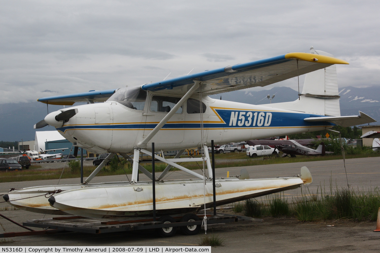 N5316D, 1958 Cessna 180A C/N 50214, General Aviation parking area at Anchorage