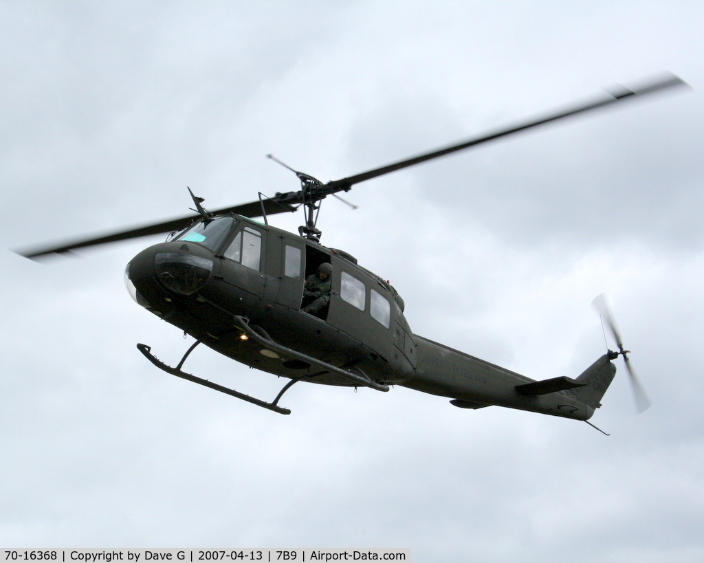70-16368, 1970 Bell UH-1V Iroquois C/N 12673, Approaching Ellington, CT on a training flight