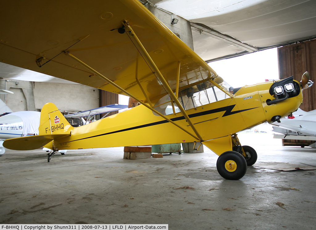 F-BHHQ, Piper J3C-65 Cub C/N 10272, Parked inside Airclub's hangard...
