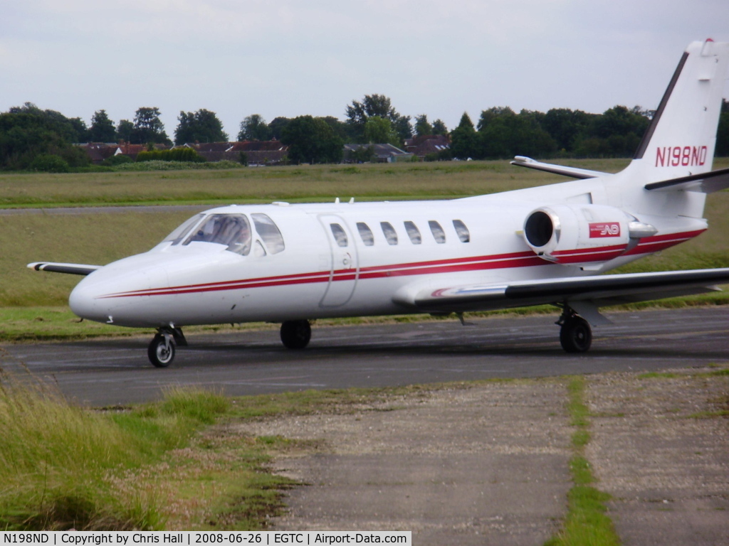 N198ND, 1990 Cessna 550 C/N 550-0630, Taxing out to R/W 21