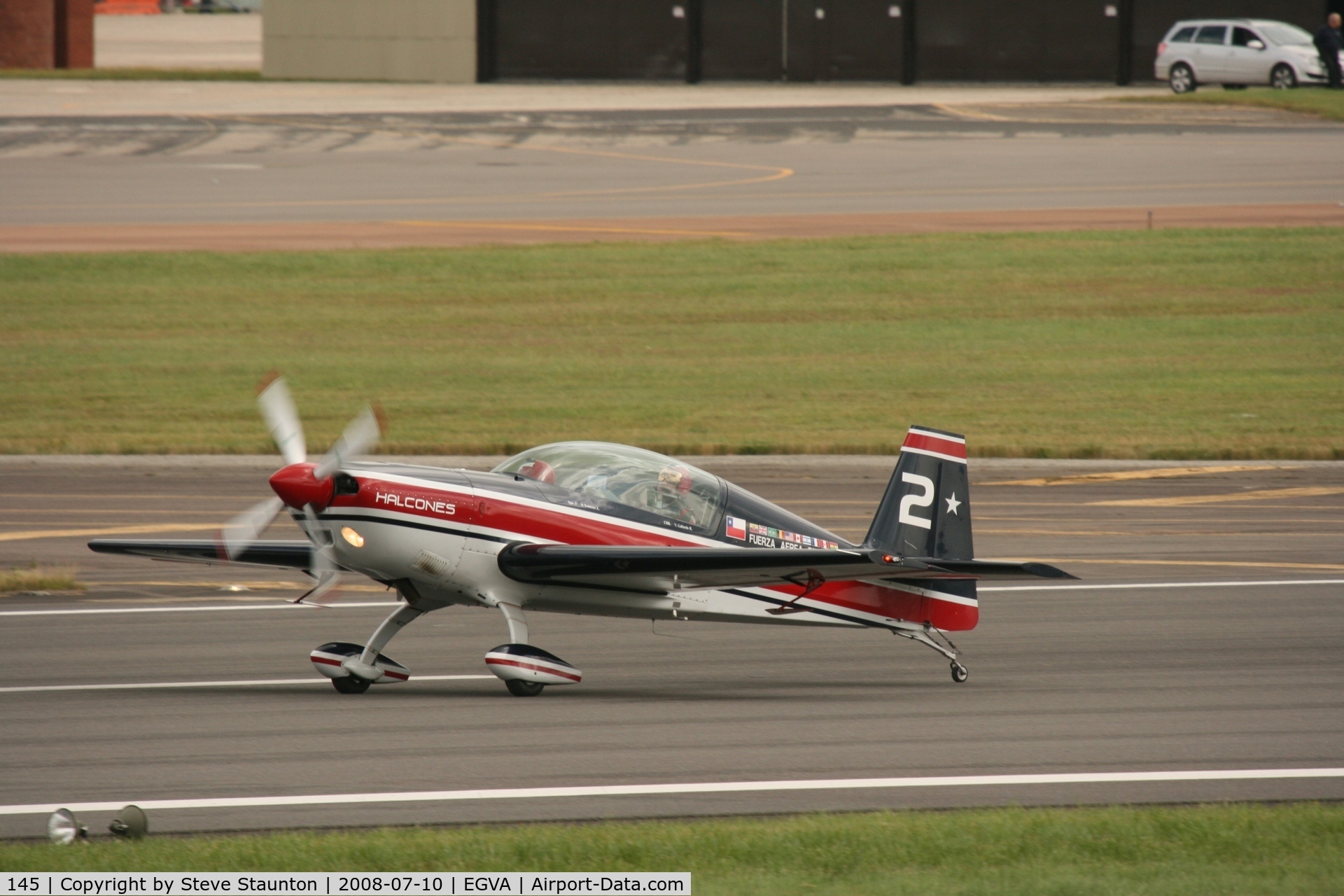 145, Extra EA-300L C/N 145, Taken at the Royal International Air Tattoo 2008 during arrivals and departures (show days cancelled due to bad weather)