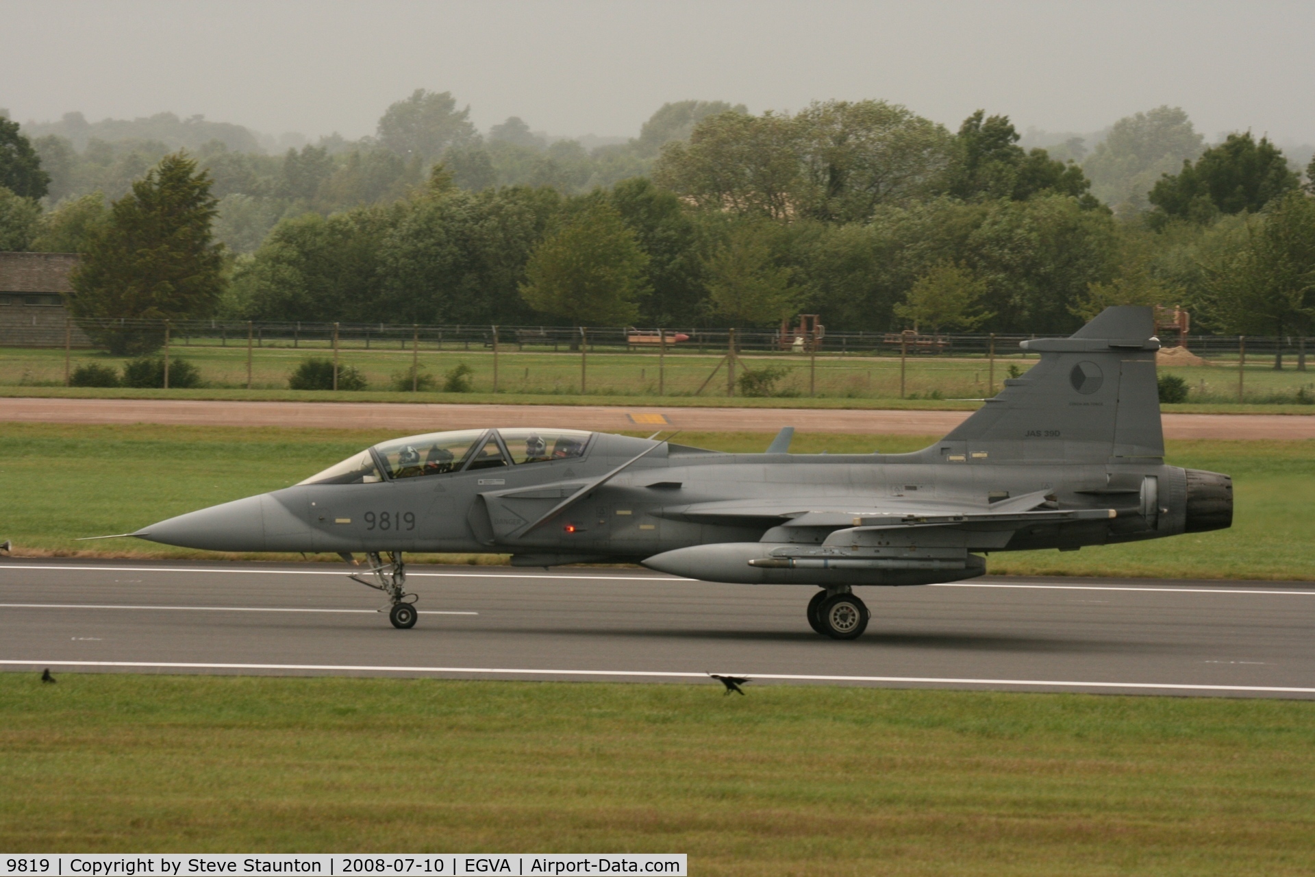 9819, Saab JAS-39D Gripen C/N 39819, Taken at the Royal International Air Tattoo 2008 during arrivals and departures (show days cancelled due to bad weather)