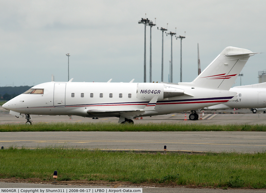 N604GR, 2001 Bombardier Challenger (CL-600-2B16) C/N 5478, Parked at the General Aviation apron