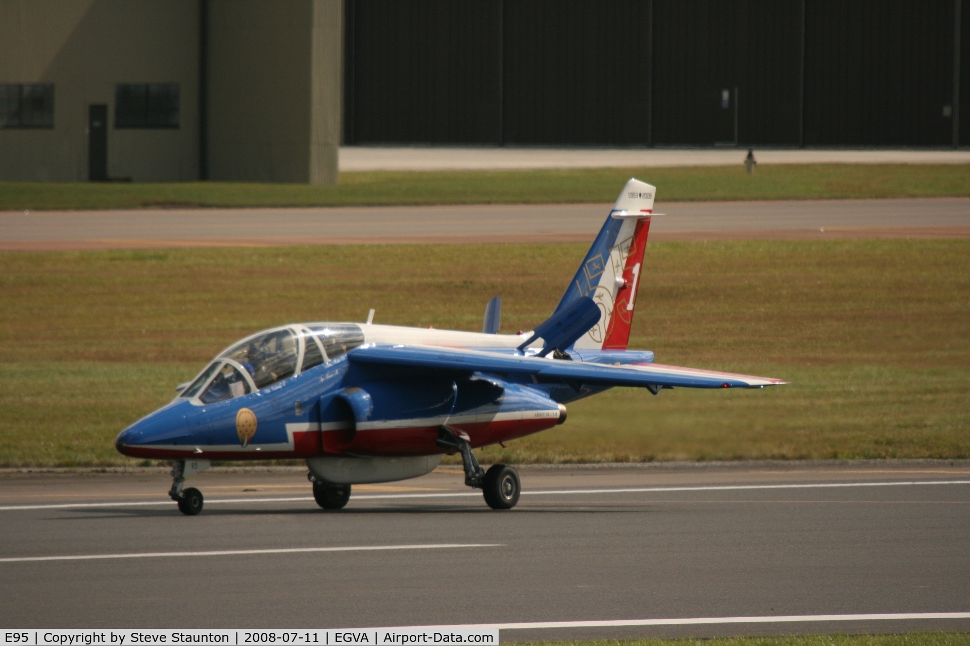 E95, Dassault-Dornier Alpha Jet E C/N E95, Taken at the Royal International Air Tattoo 2008 during arrivals and departures (show days cancelled due to bad weather)