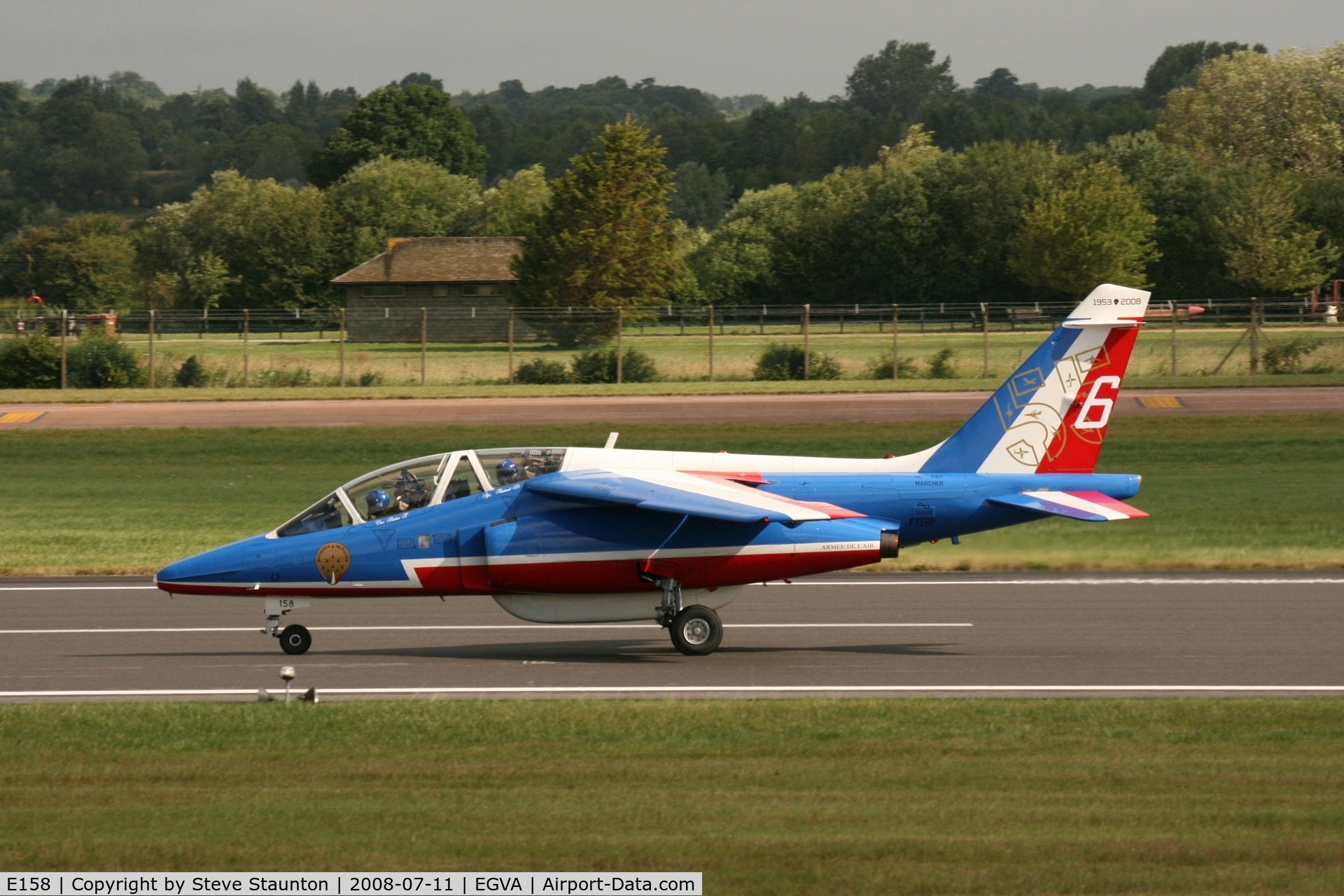 E158, Dassault-Dornier Alpha Jet E C/N E158, Taken at the Royal International Air Tattoo 2008 during arrivals and departures (show days cancelled due to bad weather)