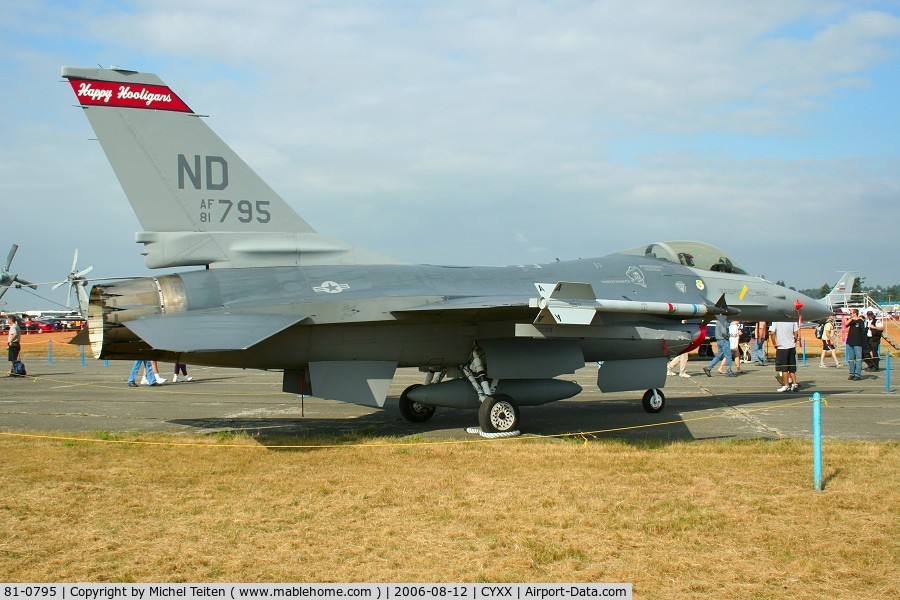 81-0795, 1981 General Dynamics F-16A/ADF Fighting Falcon C/N 61-476, 178th Fighter Squadron / 119th Fighter Wing , North Dakota ANG