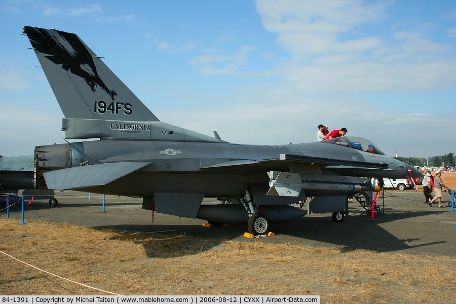 84-1391, 1984 General Dynamics F-16C Fighting Falcon C/N 5C-173, 194th Fighter Squadron / 144th Fighter Wing California Air National Guard