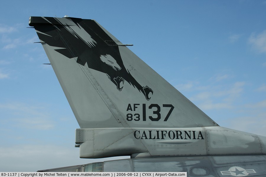 83-1137, 1983 General Dynamics F-16C Fighting Falcon C/N 5C-20, 194th Fighter Squadron / 144th Fighter Wing California Air National Guard