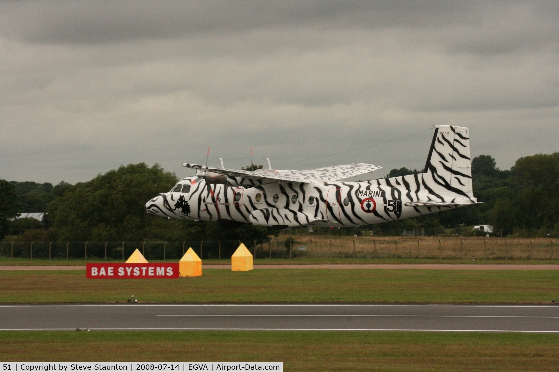 51, 1969 Aerospatiale N-262A-34 Fregate C/N 51, Taken at the Royal International Air Tattoo 2008 during arrivals and departures (show days cancelled due to bad weather)