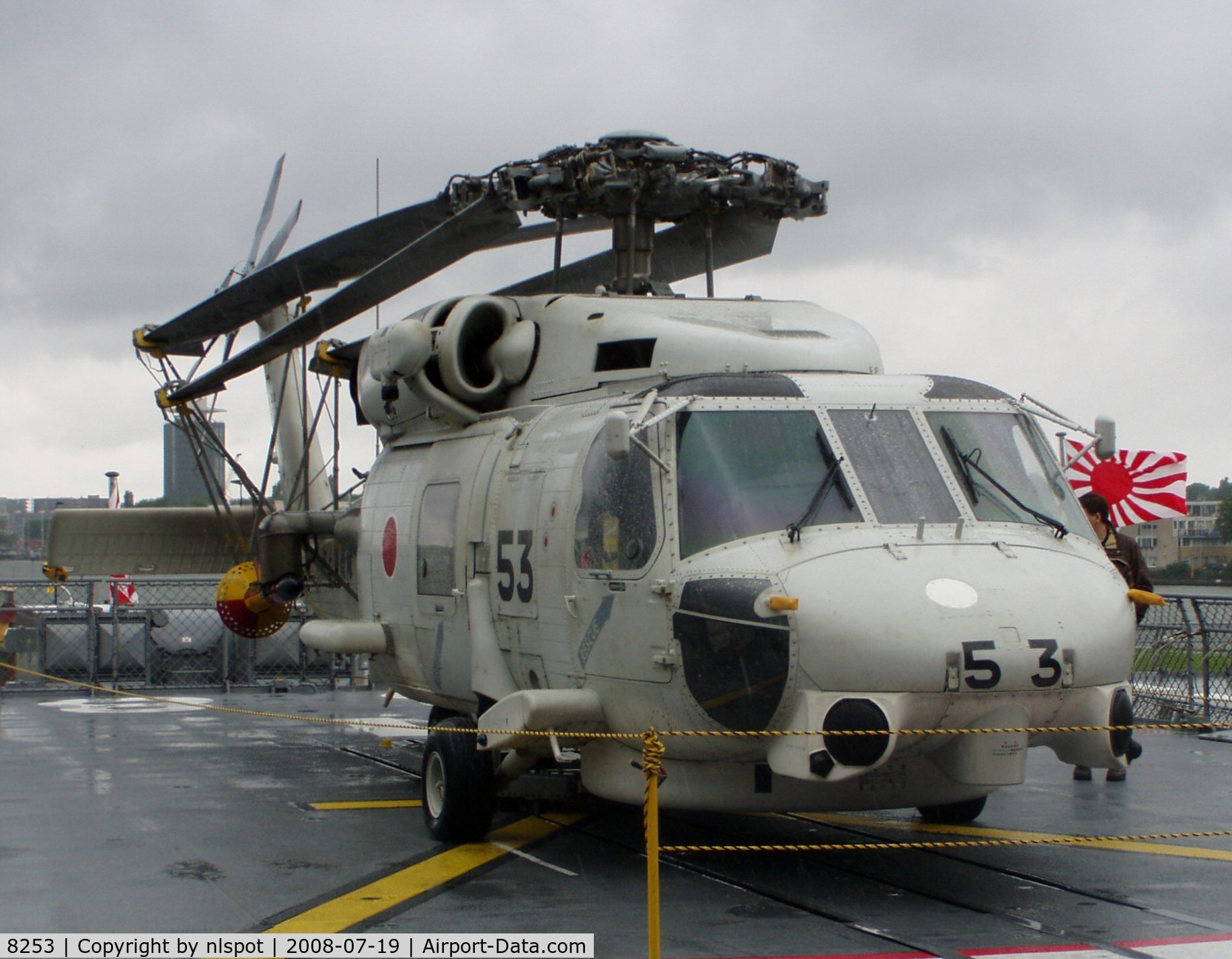 8253, Sikorsky SH-60J Seahawk C/N 1053, On a Japanish marineship in Amsterdam harbour.