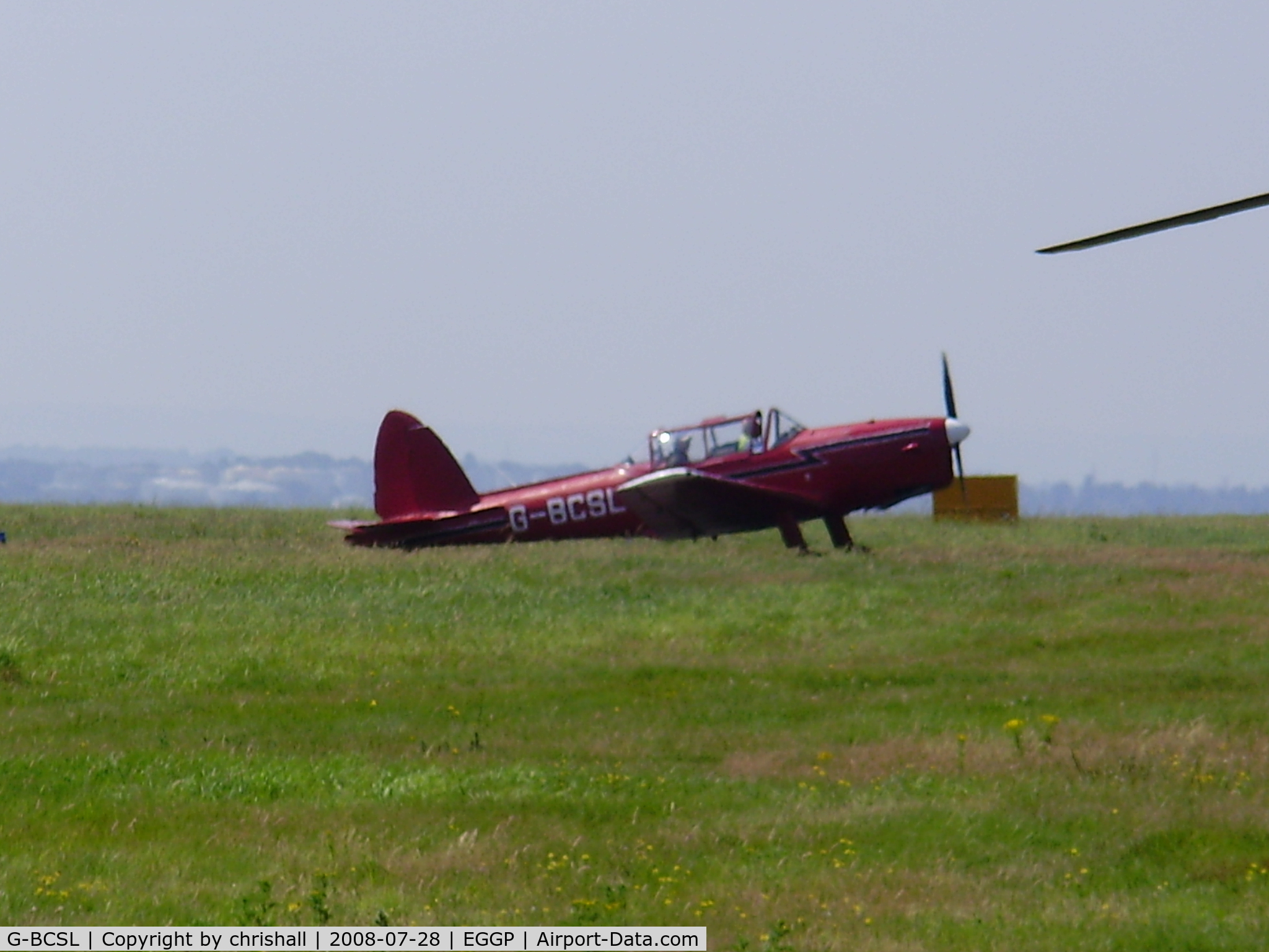 G-BCSL, 1951 De Havilland DHC-1 Chipmunk 22 C/N C1/0524, taxing back to the GA apron