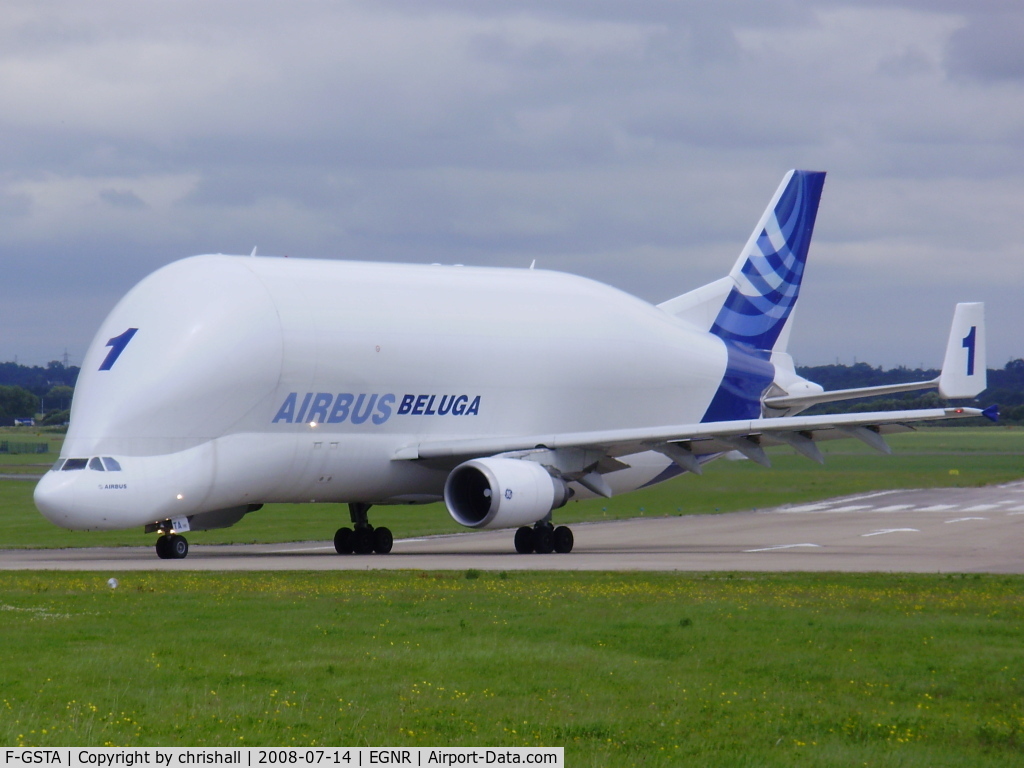 F-GSTA, 1994 Airbus A300B4-608ST Super Transporter C/N 655, turning round ready for an 05 departure